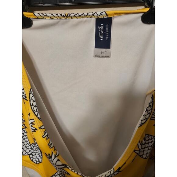 GABIFRESH x Swimsuits For All Pineapple‎ Bikini Bottom Yellow White High Waisted - Picture 7 of 7